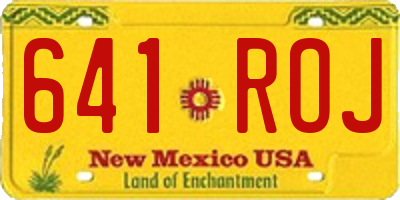 NM license plate 641ROJ