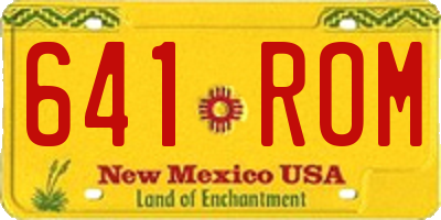 NM license plate 641ROM