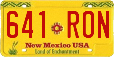 NM license plate 641RON