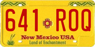 NM license plate 641ROQ