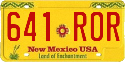 NM license plate 641ROR