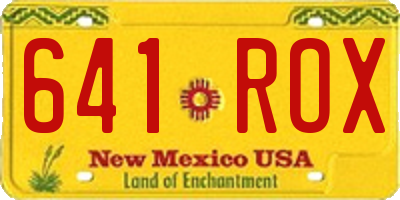 NM license plate 641ROX