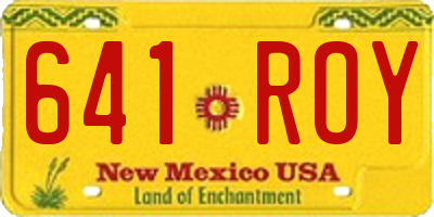 NM license plate 641ROY