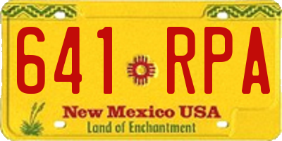 NM license plate 641RPA