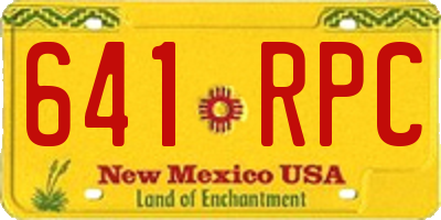 NM license plate 641RPC