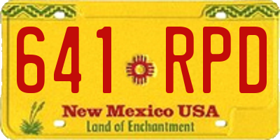 NM license plate 641RPD
