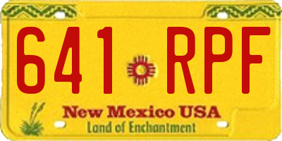 NM license plate 641RPF