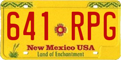 NM license plate 641RPG
