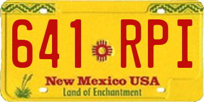 NM license plate 641RPI