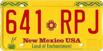 NM license plate 641RPJ