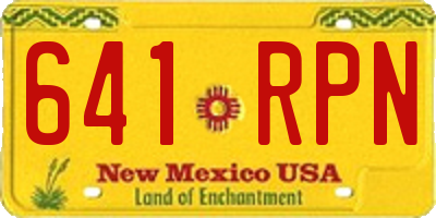 NM license plate 641RPN