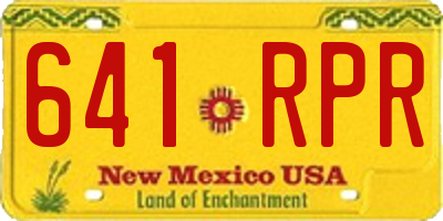 NM license plate 641RPR