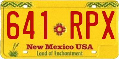 NM license plate 641RPX