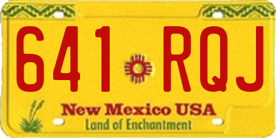 NM license plate 641RQJ