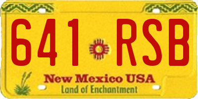 NM license plate 641RSB