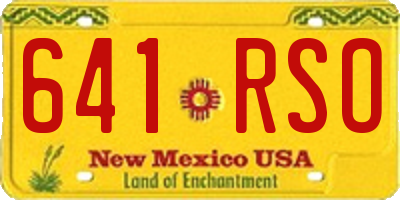 NM license plate 641RSO