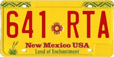 NM license plate 641RTA