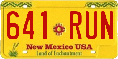 NM license plate 641RUN