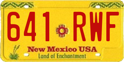 NM license plate 641RWF