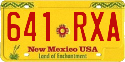 NM license plate 641RXA