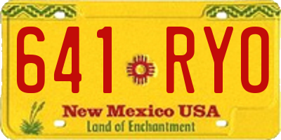 NM license plate 641RYO