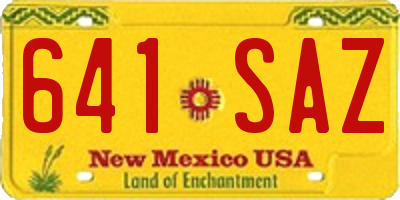 NM license plate 641SAZ