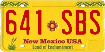 NM license plate 641SBS