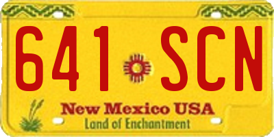 NM license plate 641SCN