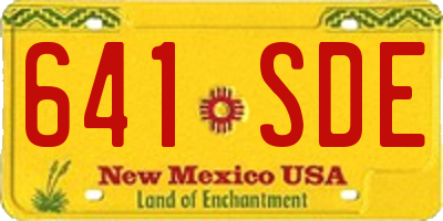 NM license plate 641SDE