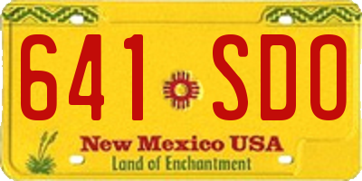 NM license plate 641SDO