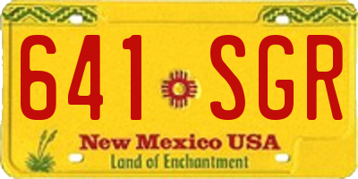 NM license plate 641SGR