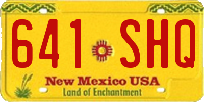 NM license plate 641SHQ