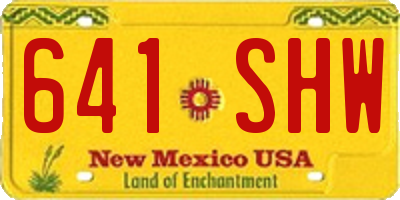 NM license plate 641SHW