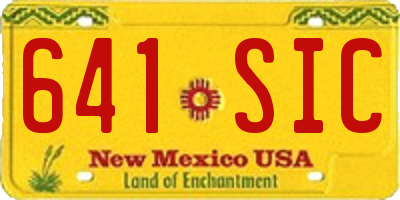 NM license plate 641SIC