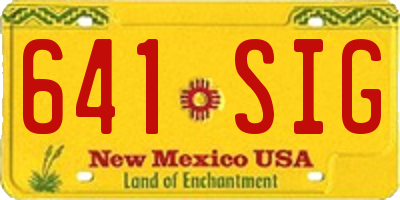 NM license plate 641SIG