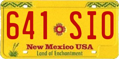 NM license plate 641SIO