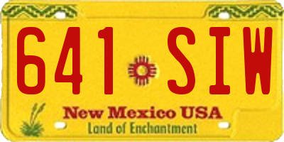 NM license plate 641SIW