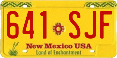 NM license plate 641SJF