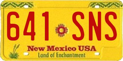 NM license plate 641SNS