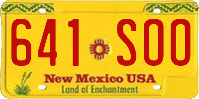 NM license plate 641SOO