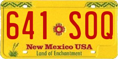 NM license plate 641SOQ