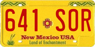 NM license plate 641SOR