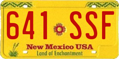 NM license plate 641SSF