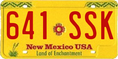 NM license plate 641SSK