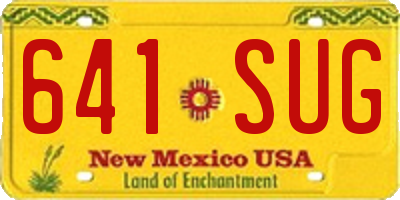 NM license plate 641SUG