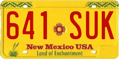 NM license plate 641SUK