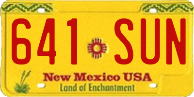 NM license plate 641SUN