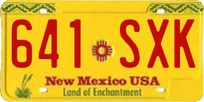NM license plate 641SXK