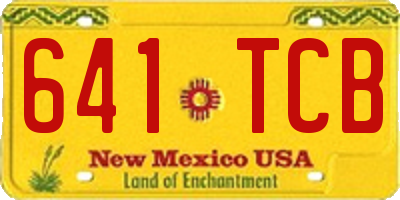 NM license plate 641TCB