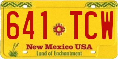 NM license plate 641TCW